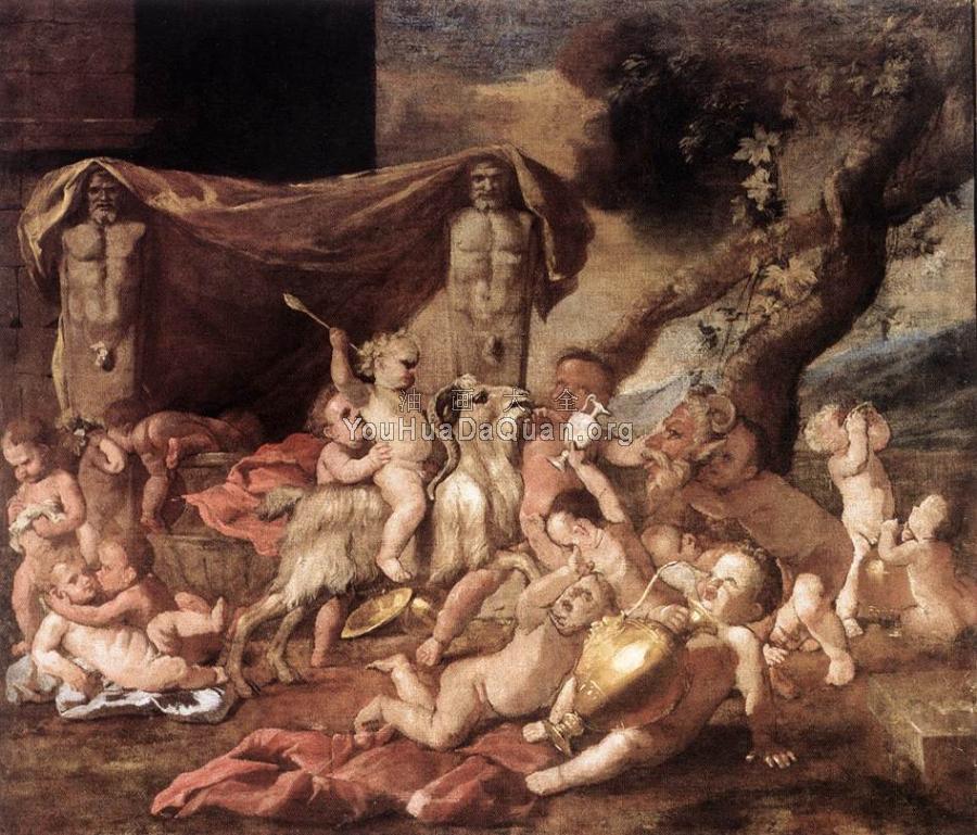Bacchanal of Putti - 尼古拉斯·普桑